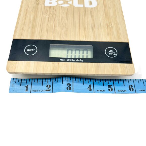 Bamboo Kitchen Scale Go For Bold Digital Display 5000g Capacity Battery Powered - Picture 5 of 6
